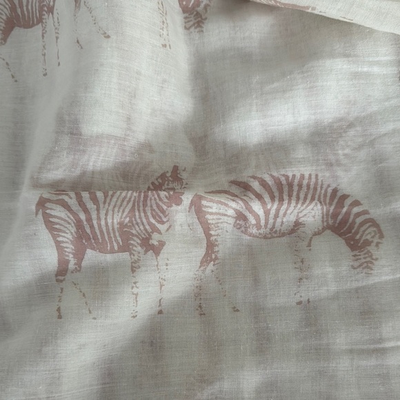 Chic Cream and Pink Zebra Oversized Scarf with Pom Poms and Bling - Picture 7 of 9